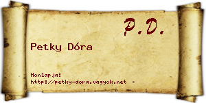 Petky Dóra névjegykártya
