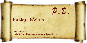 Petky Dóra névjegykártya